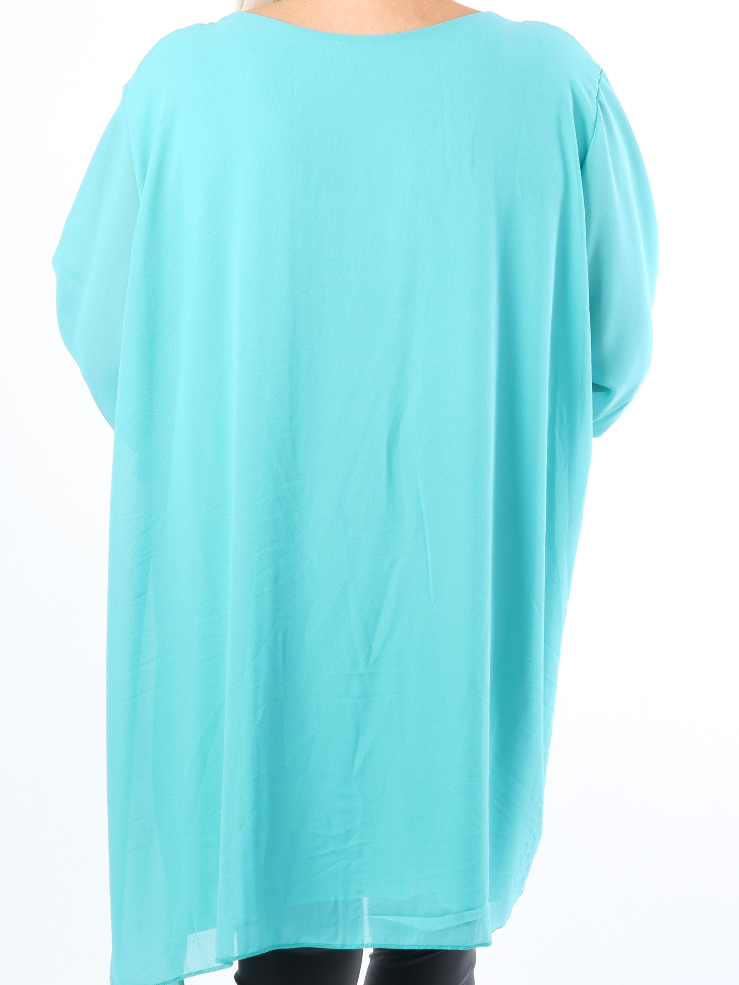 Wanda long sleeve - Plus size tunikakjole i chiffon